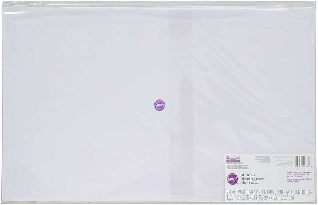 Wilton sturdy Cake Box, 16.25 by 16.25 by 5-Inch, 2-Pack with Windows