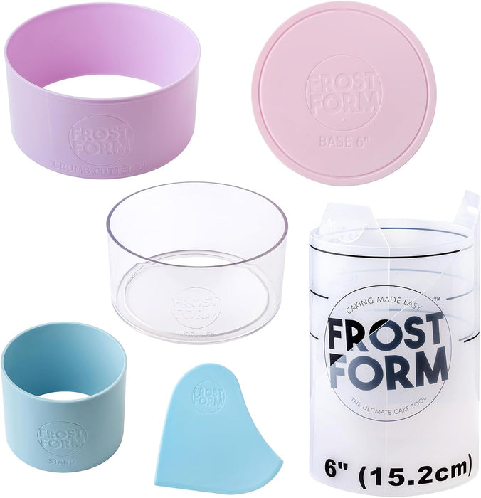 Frost Form - Starter + Kit (6 inch) 7-Piece Set for Perfectly Straight Cakes for Beginners and Pros Cake Decorating Kit