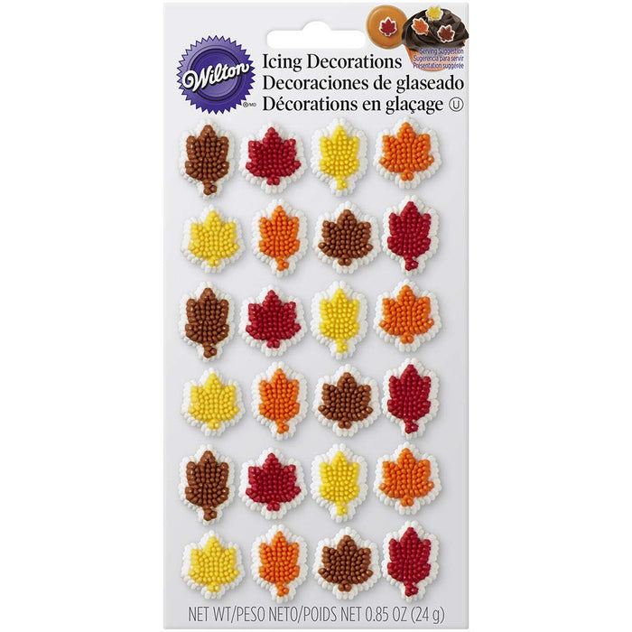 Wilton Icing Decorations 24/Pkg-Autumn Leaves Dot Matrix