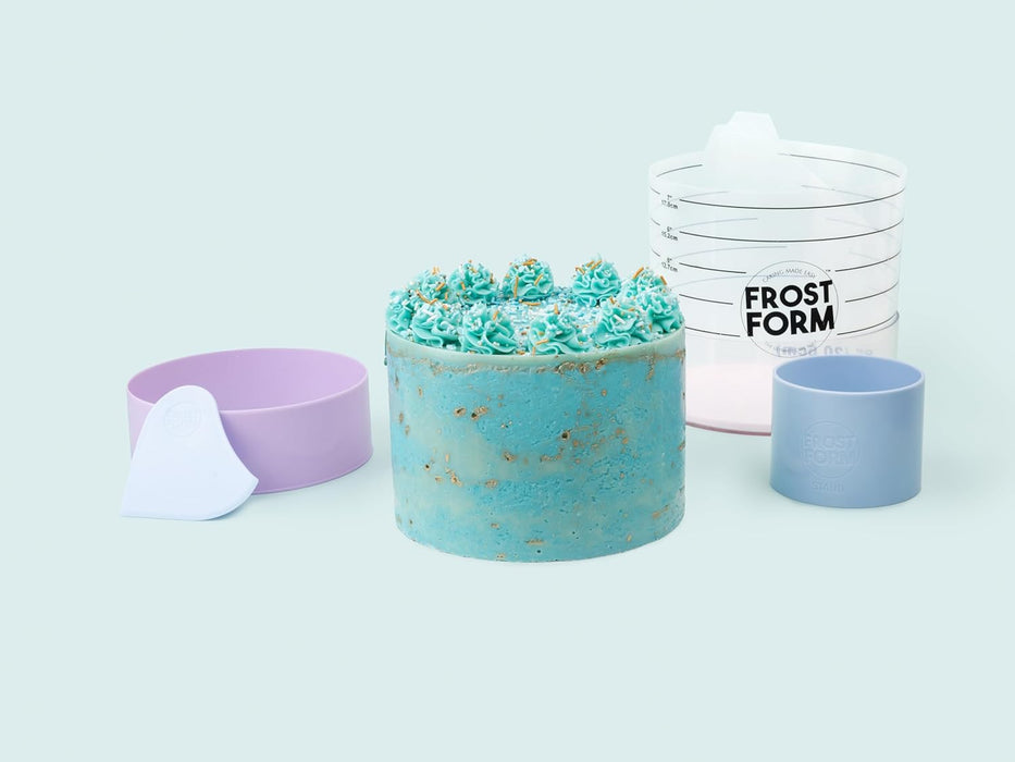 Frost Form - Starter + Kit (8 inch) 7-Piece Set for Perfectly Straight Cakes for Beginners and Pros Cake Decorating Kit