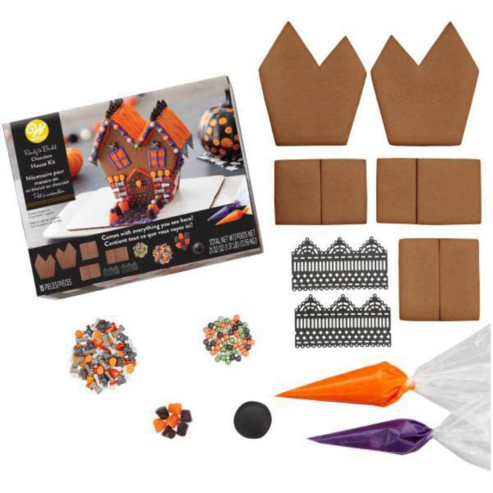 Wilton Haunted House Kit Ready-to-Build Chocolate Cookie 15-Piece