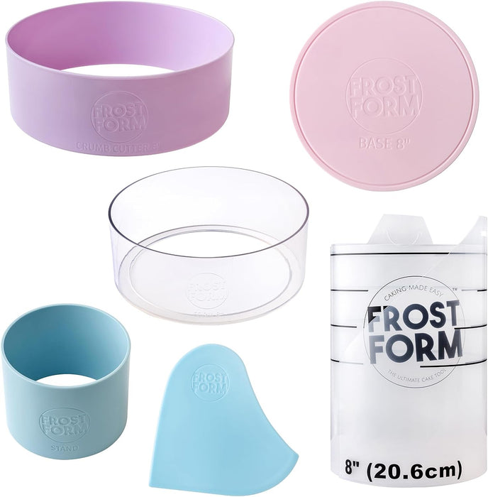 Frost Form - Starter + Kit (8 inch) 7-Piece Set for Perfectly Straight Cakes for Beginners and Pros Cake Decorating Kit