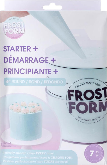 Frost Form - Starter + Kit (6 inch) 7-Piece Set for Perfectly Straight Cakes for Beginners and Pros Cake Decorating Kit