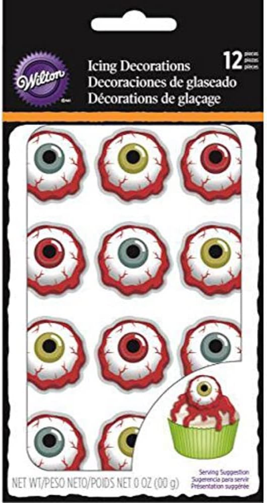 Wilton Gory Bloody Eyeballs Royal Icing Decorations, 12Count — Cake
