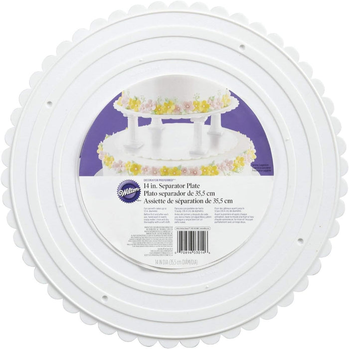 Wilton 14 Inch Scalloped Edged Round Separator Plates