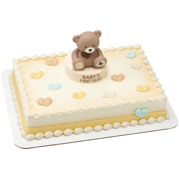 Bear First Birthday Cake Topper Set Decorating Set – Cute Baby's Beary set