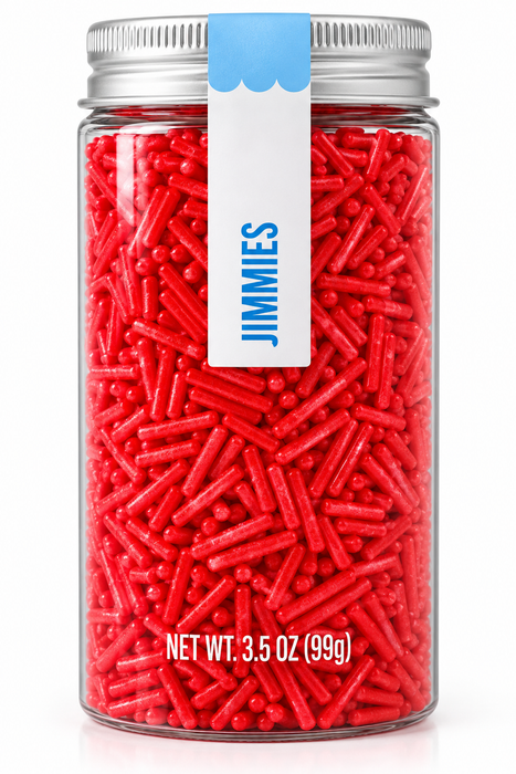 PME Red Jimmies Sprinkles – 3.5 oz Made Without Synthetic FD&C Dyes.