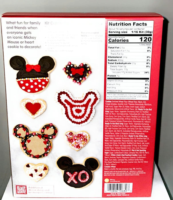 Wilton MICKEY HEAD N HEART Pre-baked ready to decorate COOKIE KIT