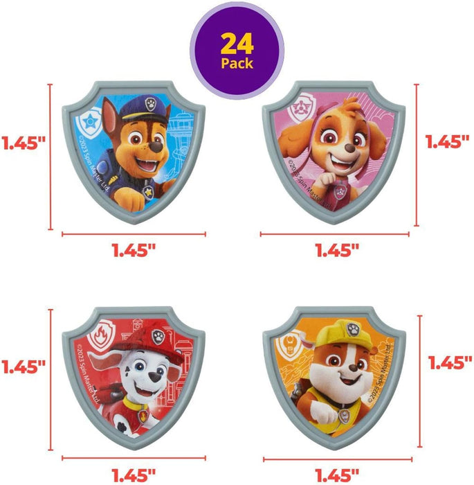 Paw Patrol Reporting For Duty Rings, Cupcake Decorations Featuring Chase, Marshall, Skye, And Rubble - 12 Pack
