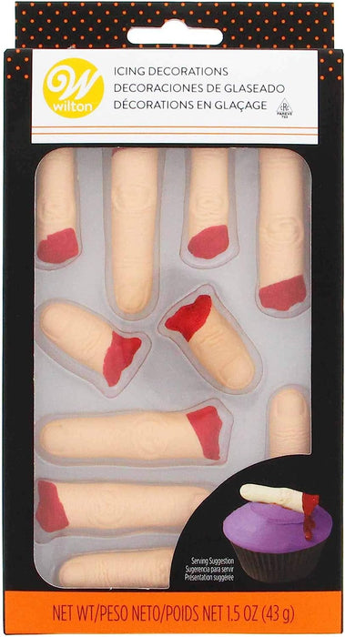 Wilton Severed Finger Gory Bloody Royal Icing Decorations, 10-Count