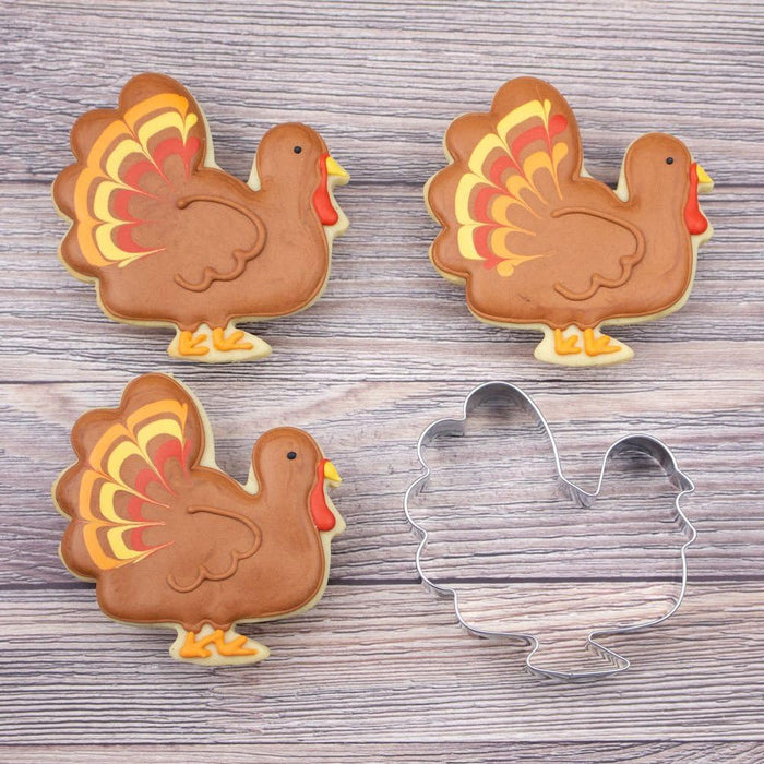 Ann Clark Thanksgiving Turkey Cookie Cutter, 3.75" Side profile full bird