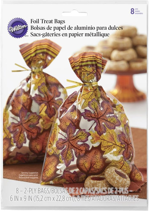 Wilton Fall Leaves Treat Bags 8-Count Foil