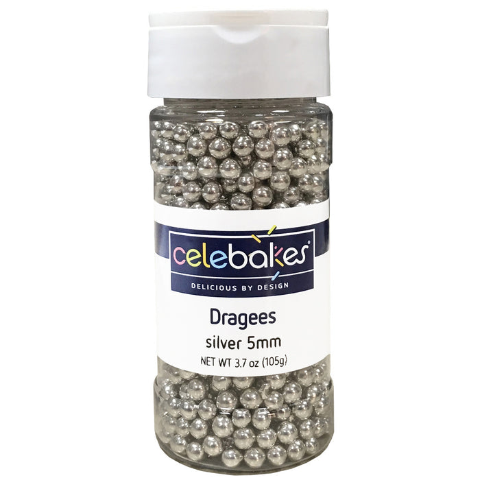Celebakes Silver Dragees, 3.7 oz. Sprinkles 5mm