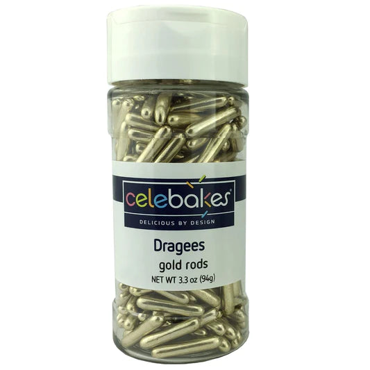 Celebakes Gold Rod Dragees, 3.3 oz. Sprinkles