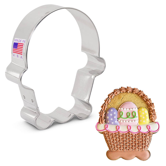 Ann Clark Easter Basket with eggs Cookie Cutter, 3 3/4"