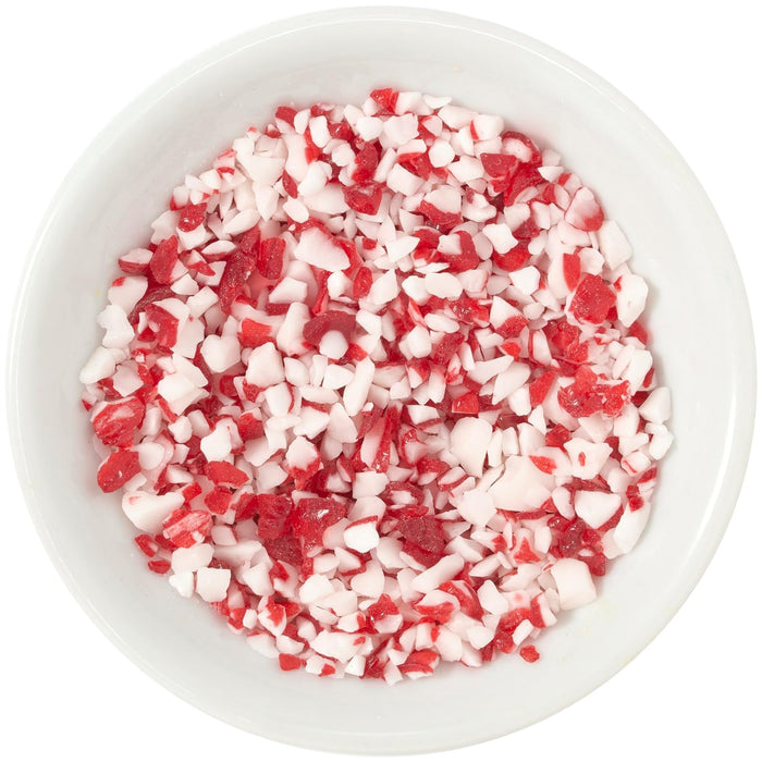 DecoPac Peppermint Crushed Candy Bits, Sugar Decorations For Cakes, Toppings, Cupcakes, and Drinks, Red and White, Mint Flavor, 16oz Pack