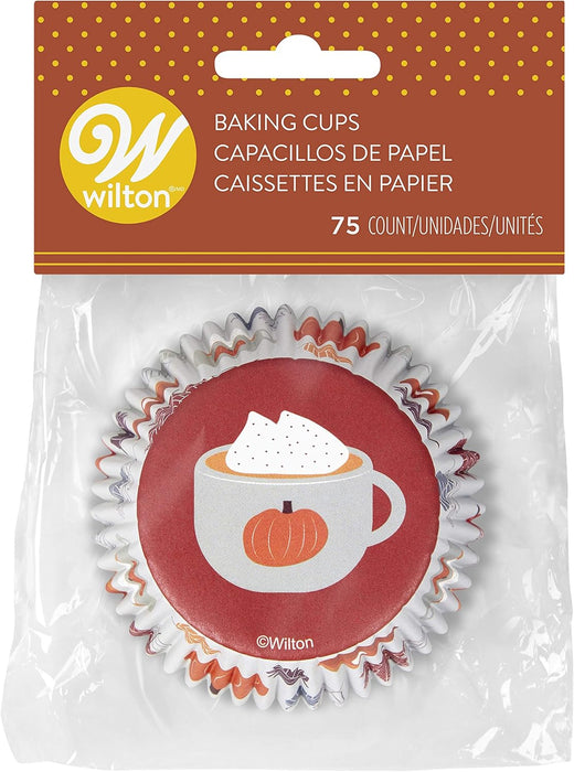 Wilton Fall and Autumn leaves Pumpkin Latte cup Baking Cases Cupcake Liners