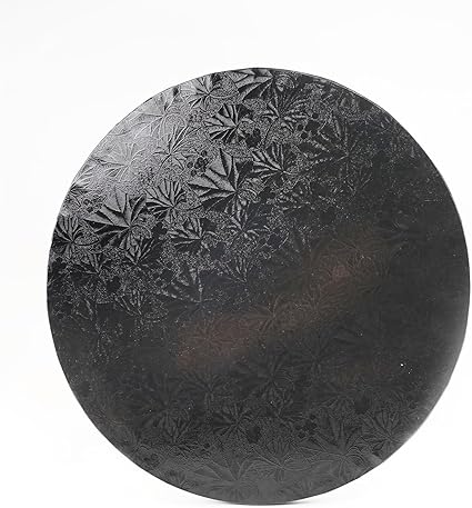 12" Round Black Foil Cake Board Drum