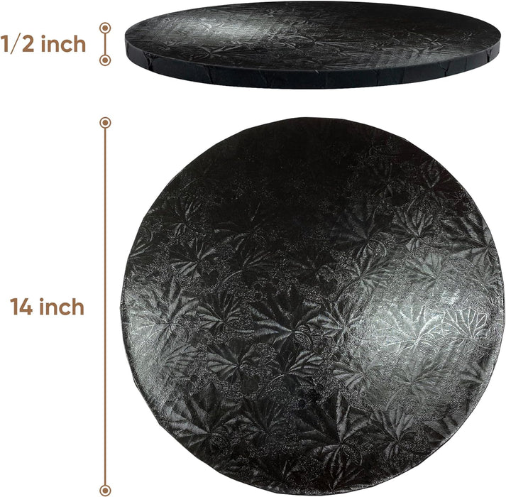 14" Round Black Foil Cake Board Drum