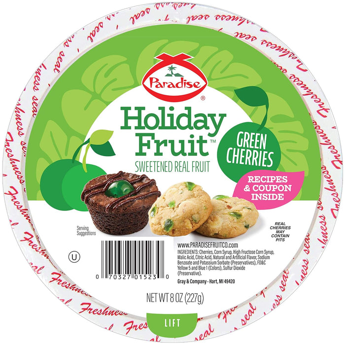 Green Cherries candied fruit fruitcakes 8oz