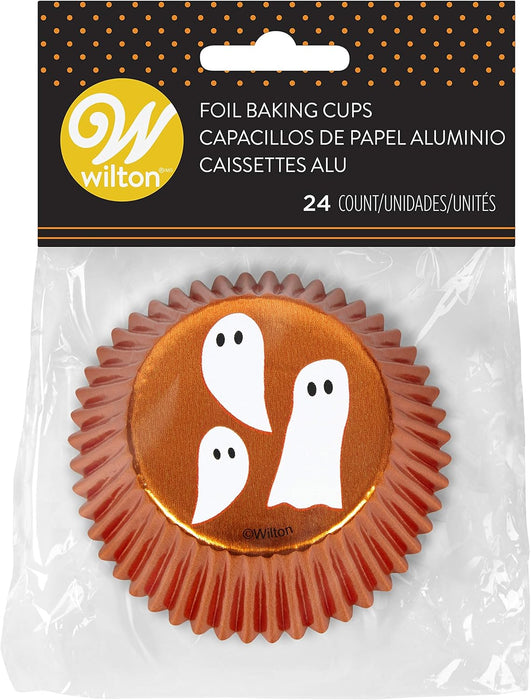 Wilton Standard Baking Cups, Ghosts 24/Pkg foil shine