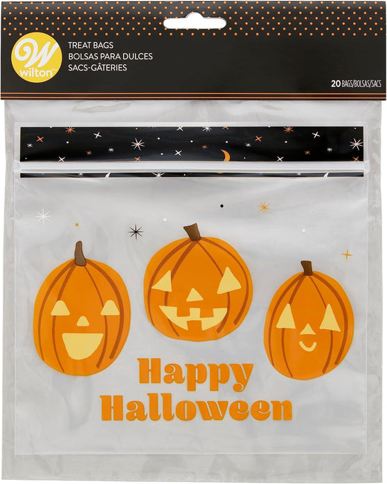 Wilton Happy Halloween Resealable Fall Treat Bags, 20-Count