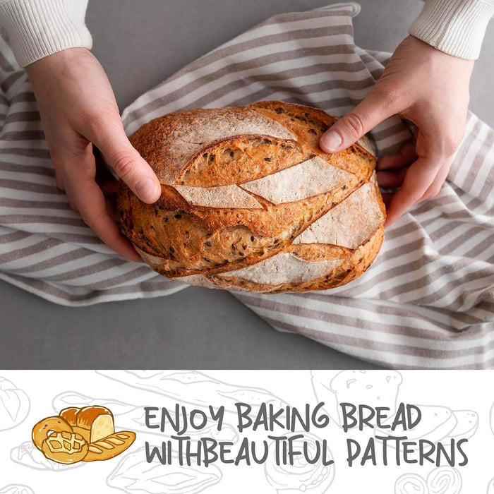 Bread Proofing Basket 10 inch Oval Shaped Dough Proofing Bowl w/Liners Perfect for Professional & Home Sourdough Bread Baking