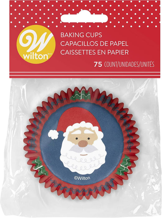 Wilton Festive Santa Claus Cupcake Liners, Pack of 75