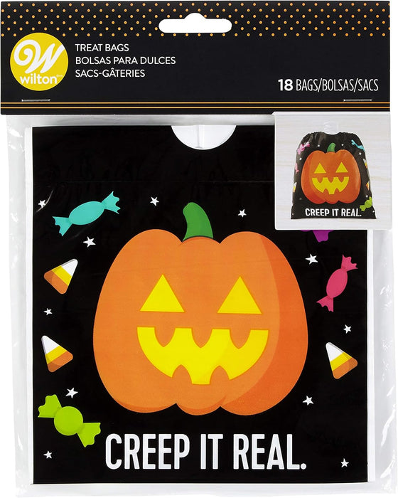 Wilton Pumpkin Creep it Real Treat Bags, 18 Count Halloween