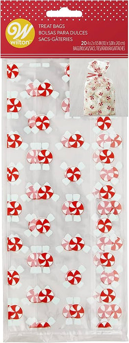 Wilton Candy Swirl Holiday Treat Bags with Ties – 20 Count