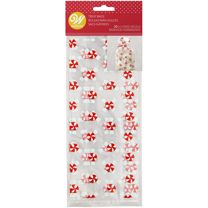 Wilton Candy Swirl Holiday Treat Bags with Ties – 20 Count