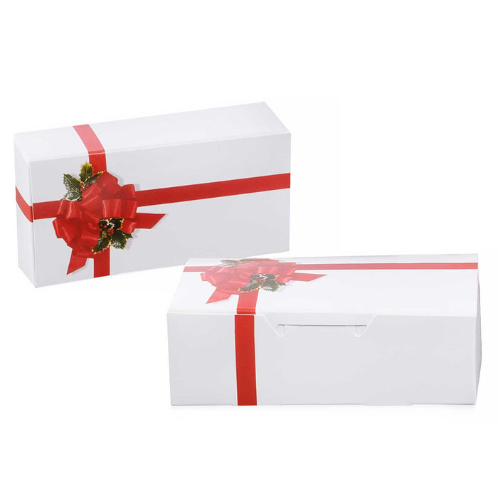 1 1/2 lb Ribbon & Holly Candy Box 1.5 pound