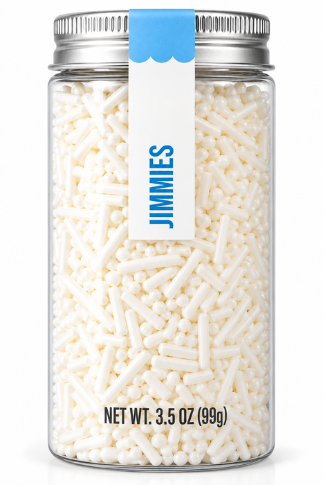 PME White Jimmies Sprinkles – 3.5 oz Made Without Synthetic FD&C Dyes.
