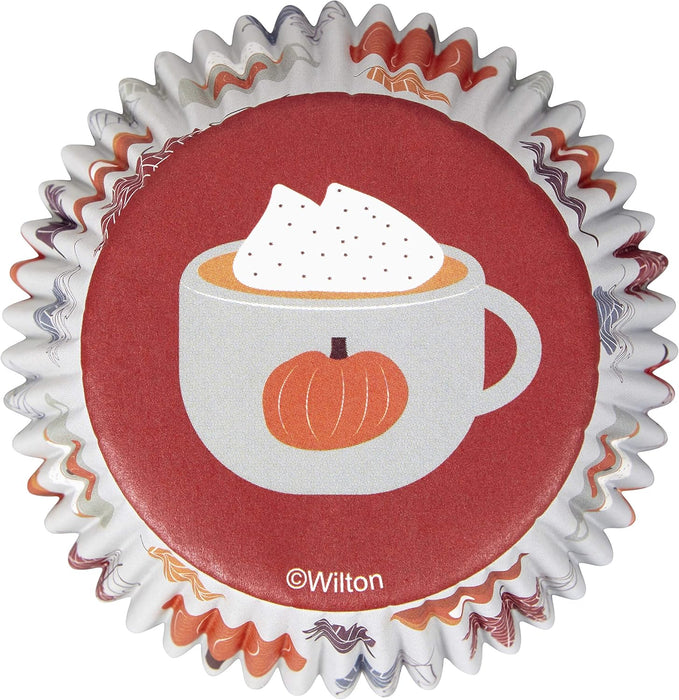 Wilton Fall and Autumn leaves Pumpkin Latte cup Baking Cases Cupcake Liners