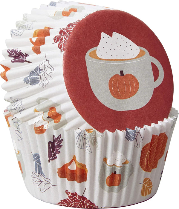 Wilton Fall and Autumn leaves Pumpkin Latte cup Baking Cases Cupcake Liners