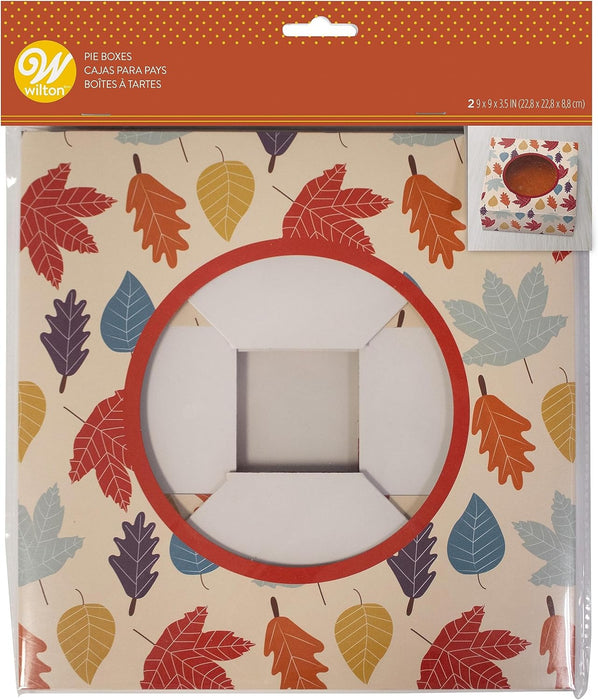 Wilton Autumn Pie Box with Leaves Design,2 Count