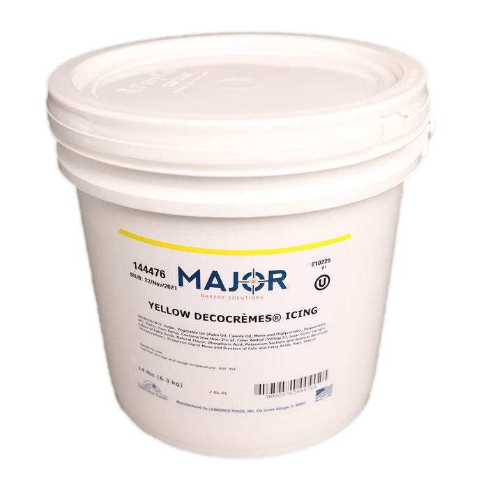 Major Bakery Solutions Yellow DecoCremes Buttercream Style Icing – Ready to Use – 1 lb.