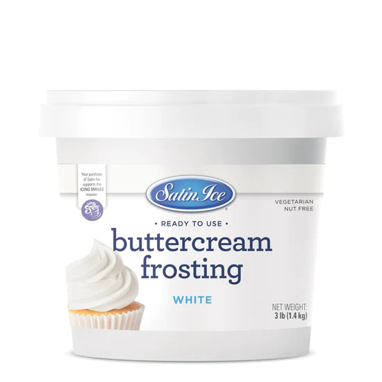 Satin Ice Ready to Use White Buttercream Frosting - 3 lb Pail Bucket