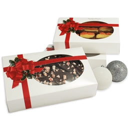 1 lb Ribbon & Holly Cookie Box with WINDOW