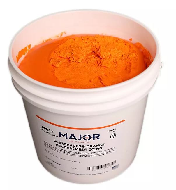 Major Homestyle Icing ORANGE 3 lb. Ready to Use Buttercreme Bakery Solutions DecoCremes