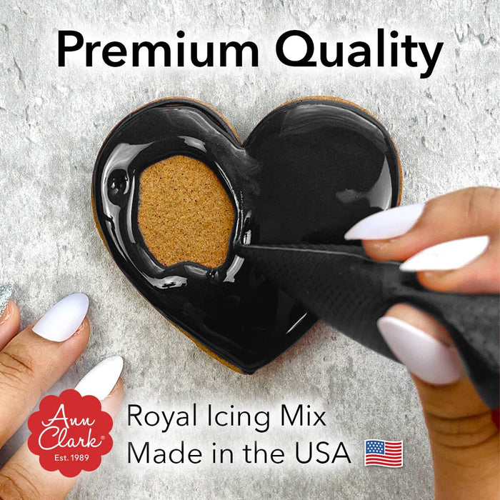 Ann Clark Black Royal Icing Mix 4.3 oz – Instant Egg-Free Vegan Royal Icing for Cookies – Makes 2 Cups