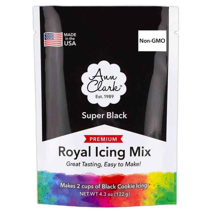 Ann Clark Black Royal Icing Mix 4.3 oz – Instant Egg-Free Vegan Royal Icing for Cookies – Makes 2 Cups