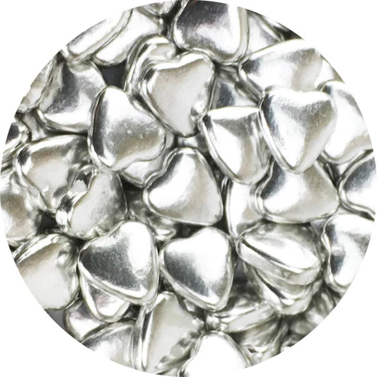 Celebakes Silver Heart Dragees, 3.7 oz Sprinkles