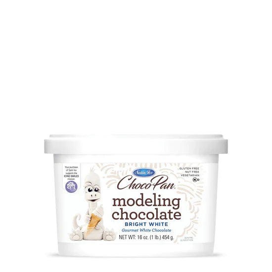 ChocoPan by Satin Ice Bright White Modeling Chocolate - 1lb. Pail Bucket