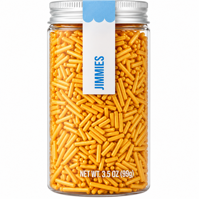 PME Gold Jimmies Sprinkles – 3.5 oz Made Without Synthetic FD&C Dyes.