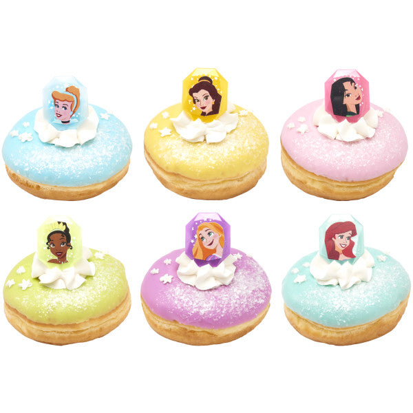 Disney Princess Characters Rings for Cupcakes and Cakes Toppers, 12 Pack