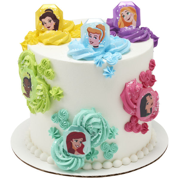 Disney Princess Characters Rings for Cupcakes and Cakes Toppers, 12 Pack