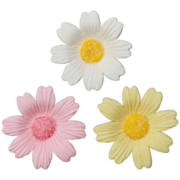 Daisy Yellow Flower Assortment Gum Paste Toppers - 4 per order (Copy)