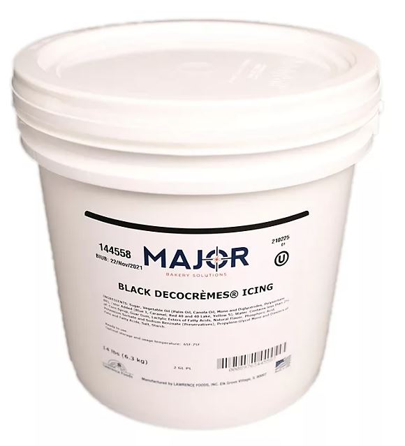 Major Homestyle Icing BLACK 3 lbs. Ready to Use Buttercreme Bakery Solutions DecoCremes