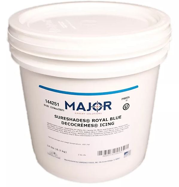 Major Homestyle Icing ROYAL BLUE 3 lb. Ready to Use Buttercreme Bakery Solutions DecoCremes